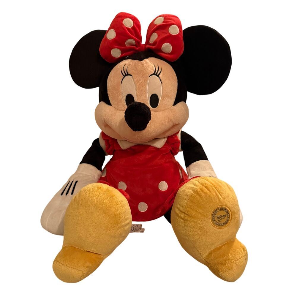 Disney Store Exclusive Minnie Mouse Plush Toy Classic Red Polka Dot Dress 28''